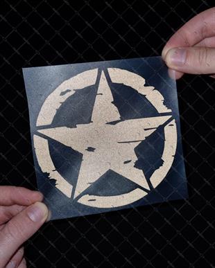 RFBK15 Siyah Reflektif Eskitilmis Desenli Asker Yildizi - Buyuk Boy