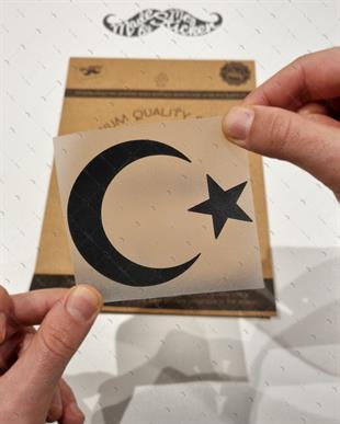 RFBK17 Siyah Reflektif Ay Yildiz Etiketi