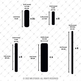 RFBK2 47 Parca Siyah Reflektif Serit Seti