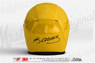 RFBK20 Siyah Reflektif Kemal Ataturk Imzasi Etiketi