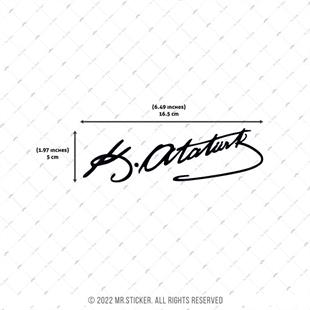 RFBK20 Siyah Reflektif Kemal Ataturk Imzasi Etiketi