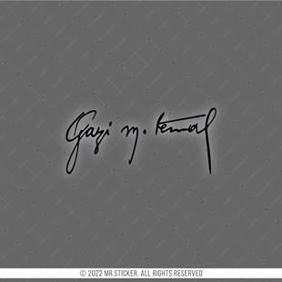 RFBK21 Siyah Reflektif Gazi Mustafa Kemal Ataturk Imzasi Etiketi