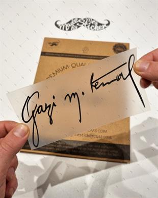 RFBK21 Siyah Reflektif Gazi Mustafa Kemal Ataturk Imzasi Etiketi