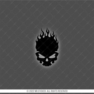 RFBK31 Siyah Reflektif Alevli Kurukafa Etiketi