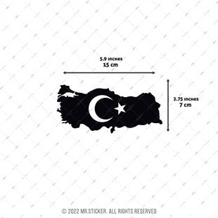 RFBK33 Siyah Reflektif Ay Yıldızlı Türkiye Haritası