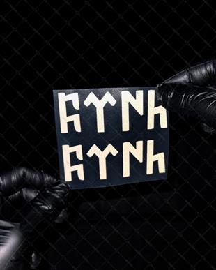 RFBK35 Siyah Reflektif Göktürkçe Türk Yazısı