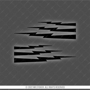 RFBK36 Siyah Reflektif Yıldırım Seti Simetrik 6lı Set