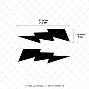 RFBK37 Siyah Reflektif Yıldırım Seti Simetrik 2li Set