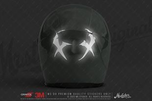 RFBK39 Siyah Reflektif Çarpı Gözler Etiketi