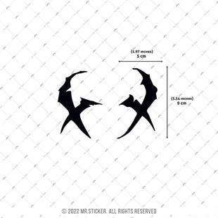 RFBK39 Siyah Reflektif Çarpı Gözler Etiketi