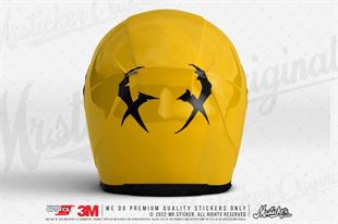 RFBK39 Siyah Reflektif Çarpı Gözler Etiketi