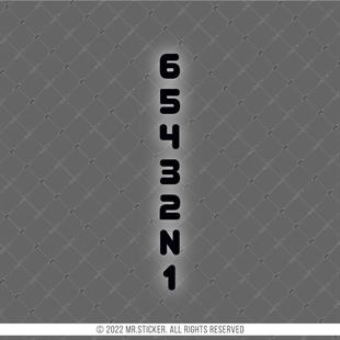 RFBK44 Siyah Reflektif 1-2-3-4-5-6 Vites Etiketi