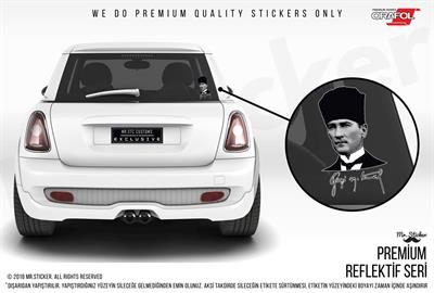 RFHLM106 Ozel Seri - Cizgi Calismali Reflektif Gazi Mustafa Kemal Etiketi - Buyuk Boy