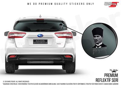 RFHLM106 Ozel Seri - Cizgi Calismali Reflektif Gazi Mustafa Kemal Etiketi - Buyuk Boy