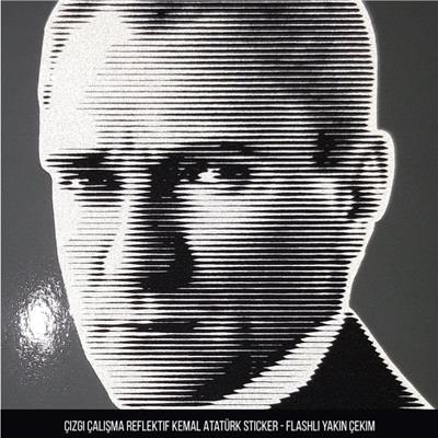 RFHLM108 Ozel Seri - Reflektif Cizgi Calismali Ataturk Etiketi - Orta Boy-Kucuk Boy Set