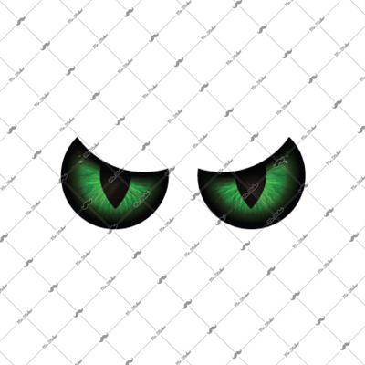 RFHLM116 Reflektif Yesil Canavar Gozleri Etiketi Kucuk Boy
