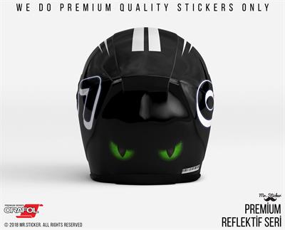 RFHLM116 Reflektif Yesil Canavar Gozleri Etiketi Kucuk Boy