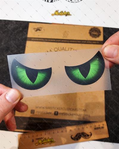 RFHLM116 Reflektif Yesil Canavar Gozleri Etiketi Kucuk Boy