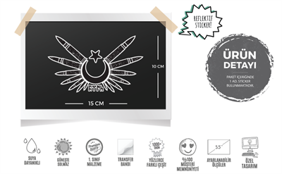 RFHLM118 Reflektif Kursun Kanatli Ay Yildiz Etiketi