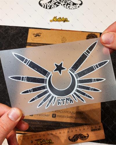 RFHLM118 Reflektif Kursun Kanatli Ay Yildiz Etiketi