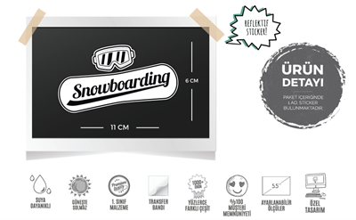 RFHLM129 Reflektif Snowboard ve Gozluk Etiket Seti