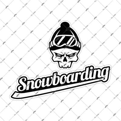 RFHLM130 Reflektif Snowboarding Yazisi Ve Kurukafa Etiketi