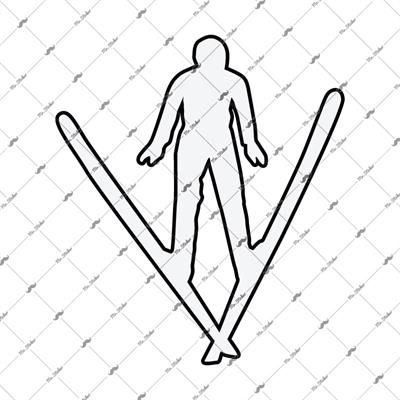 RFHLM131 Reflektif Kayakci Silueti Etiketi