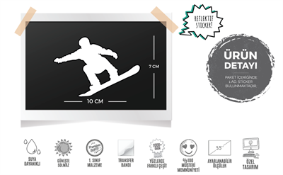 RFHLM132 Reflektif Snowboardcu Silueti Etiketi