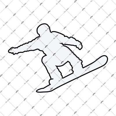 RFHLM132 Reflektif Snowboardcu Silueti Etiketi