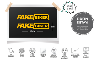 RFHLM133 Reflektif Fake Biker Yazili Etiket 2 li Set