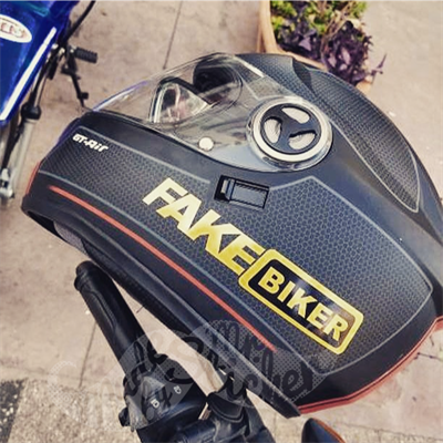 RFHLM133 Reflektif Fake Biker Yazili Etiket 2 li Set
