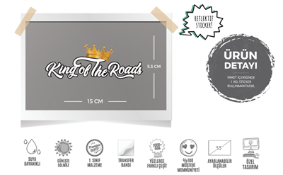 RFHLM139-Reflektif-Altin-Tacli-Yollarin-Krali-Yazili-Etiket
