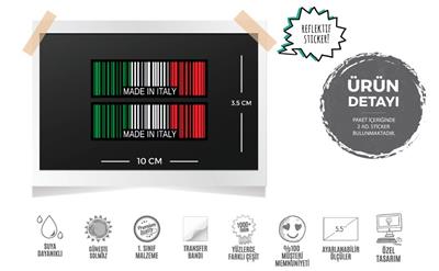 RFHLM140 Reflektif Made In Italy Yazili Barkod Etiketi 2 li Set