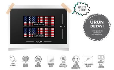 RFHLM143 Reflektif Made In USA (Amerika) Yazili Barkod Etiketi 2 li Set