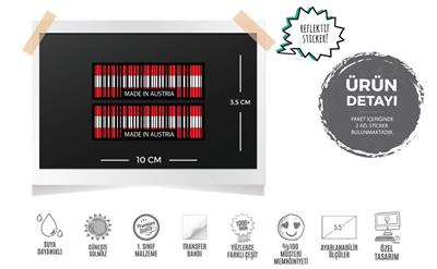 RFHLM145 Reflektif Made In Austria Yazili Barkod Etiketi 2 li Set