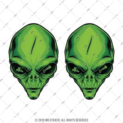 RFHLM151 Reflektif Merhaba Dunyali Yazili Alien Etiketi 2  li Set
