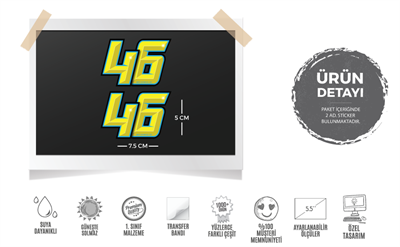 RFHLM155 Reflektif 46 Numara Etiketi 2 li Set