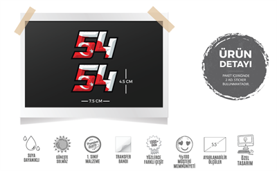 RFHLM157 Reflektif 54 Numara Etiketi 2 li Set