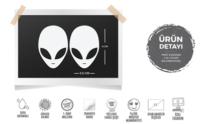RFHLM158 Reflektif Alien Etiketi 2 li Set