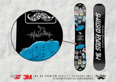 RFHLM165 Reflektif Snowboard Temali Kalp Ritmi Etiketi