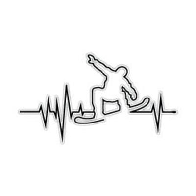 RFHLM165 Reflektif Snowboard Temali Kalp Ritmi Etiketi