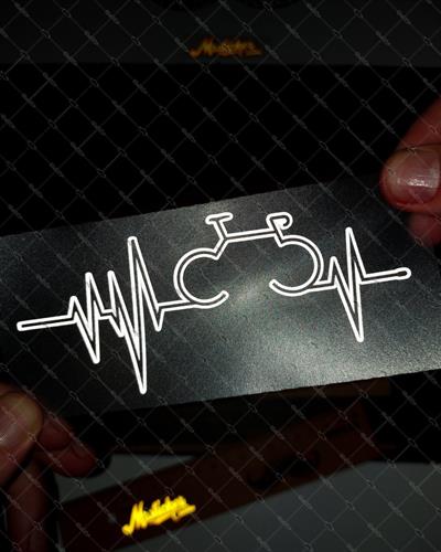 RFHLM166 Reflektif Bisiklet Temali Kalp Ritmi Etiketi