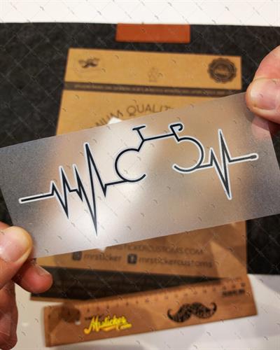 RFHLM166 Reflektif Bisiklet Temali Kalp Ritmi Etiketi