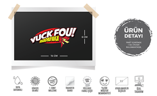 RFHLM179 Reflektif Yuck Fou Yazili Etiket