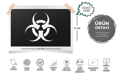 RFHLM18 Reflektif Biyolojik Tehlike Simgesi Etiketi