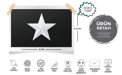 RFHLM22 Reflektif Yildiz Etiketi