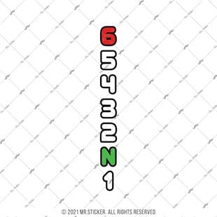 RFHLM222 Reflektif 1 N 2 3 4 5 6 Yazili Vites Etiketi