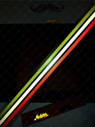 RFHLM224 Yesil Beyaz Kirmizi Renkli Serit Etiketi