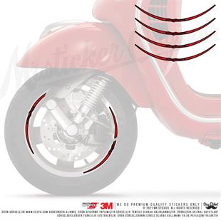 RFHLM225 Vespa Uyumlu Reflektif Sei Giorni Yazili Jant Etiketi Ikili Set
