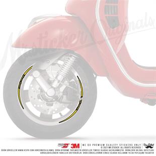 RFHLM226 Vespa Uyumlu Reflektif Limited Edition Yazili Jant Etiketi Ikili Set